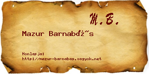 Mazur Barnabás névjegykártya